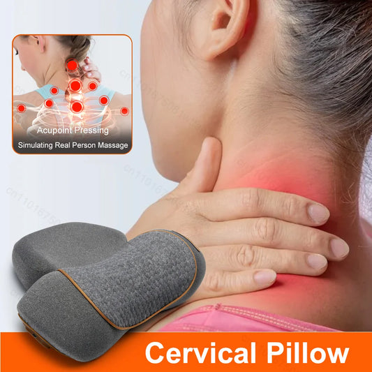 3 In 1 Neck Massager Pillow Electric Cervical Pillow Lifting Traction Relax Hot Compress Vibration Massage Neck Pain Relief